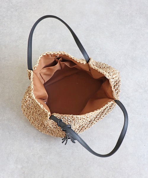 T・S・L（ティーエスエル）の「ビッグペーパートートバッグ（かごバッグ・レディース・ブラック/モカ/ネイビー・FREE）」の10枚目の写真