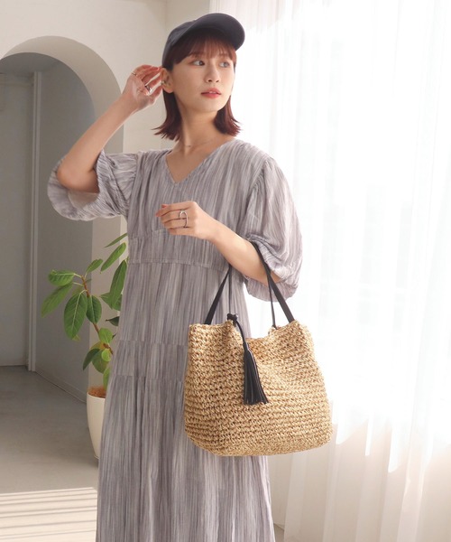 T・S・L（ティーエスエル）の「ビッグペーパートートバッグ（かごバッグ・レディース・ブラック/モカ/ネイビー・FREE）」の22枚目の写真