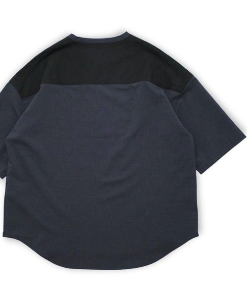 VOAAOV】 MELANGE LINEN LIKE Henry Neck Pullover（シャツ