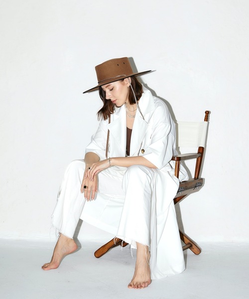 CIEL'AIR（シエルエアー）の「Short Sleeve Coat（トレンチコート・レディース・ホワイト・MEDIUM/LARGE）」の3枚目の写真