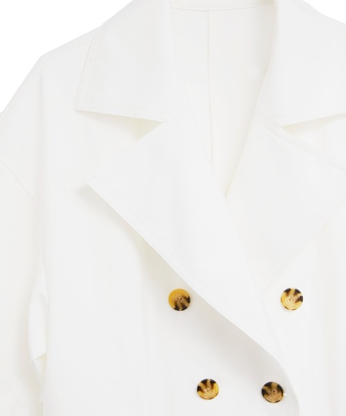 CIEL'AIR（シエルエアー）の「Short Sleeve Coat（トレンチコート・レディース・ホワイト・MEDIUM/LARGE）」の7枚目の写真