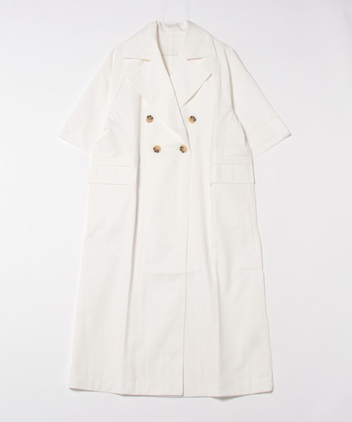 CIEL'AIR（シエルエアー）の「Short Sleeve Coat（トレンチコート・レディース・ホワイト・MEDIUM/LARGE）」の6枚目の写真