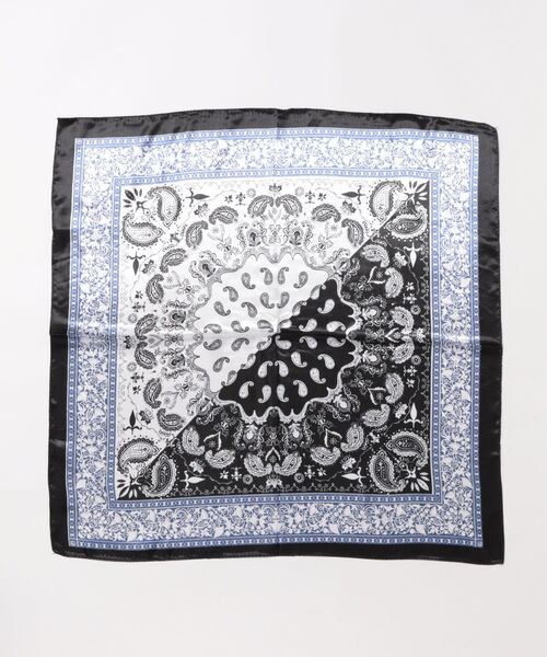 ARTIFICIAL SWEETENER(アーティフィシャル スウィートナー)の「【 ARTIFICIAL SWEETENER 】シルクタッチペイズリースカーフ(バンダナ/スカーフ・レディース・ホワイト系1/ブラック系1/グレー系1/ブラック系2/ブラウン/ブルー・FREE)」の15枚目の写真