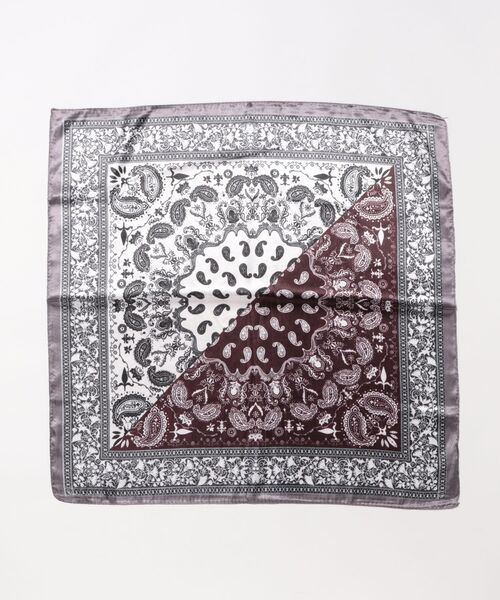 ARTIFICIAL SWEETENER(アーティフィシャル スウィートナー)の「【 ARTIFICIAL SWEETENER 】シルクタッチペイズリースカーフ(バンダナ/スカーフ・レディース・ホワイト系1/ブラック系1/グレー系1/ブラック系2/ブラウン/ブルー・FREE)」の16枚目の写真