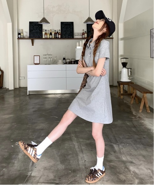 WEGO（ウィゴー）の「WEGO/リボン刺繍ポロワンピース（ワンピース