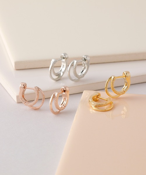 CALIN　STANDARD（カリンスタンダード）の「◆金属アレルギー対応◆◆made in japan◆【片手でスムースワンタッチ】ダブルライン　ミニスムースピアス（ピアス（両耳用）・レディース・ゴールド/ピンクゴールド/シルバー・FREE）」の11枚目の写真