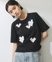 ADAM ET ROPE ブラック フレアTシャツ ADAM ET ROPE'｜アダムエロペのTシャツ/カットソー（ブラック