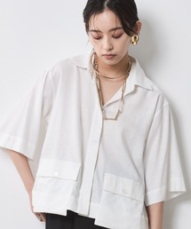 レーヨン麻5分袖ショート丈シャツ<大きいサイズ有>シックスタイル