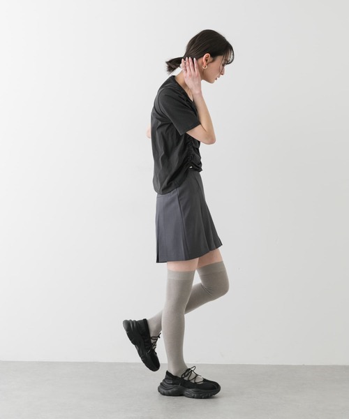 SENSE OF PLACE by URBAN RESEARCH（センスオブプレイスバイアーバンリサーチ）の「タックショートパンツ（その他パンツ・レディース・チャコールグレー/アイボリー・MEDIUM/SMALL）」の13枚目の写真