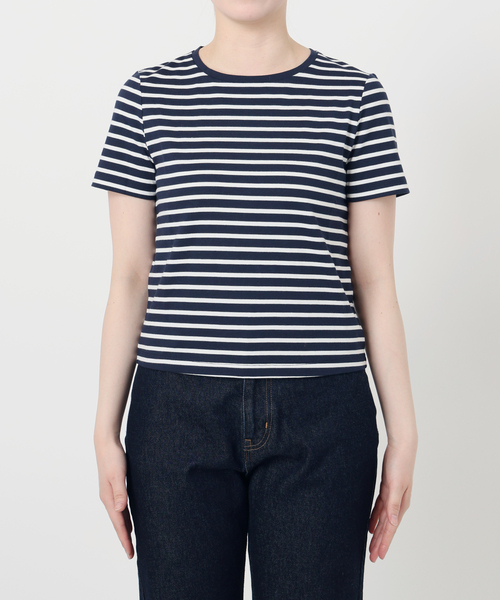 SLOBE IENA(スローブイエナ)の「《追加》BASICコンパクトTEE -汗ジミ防止-(Tシャツ/カットソー・レディース・チャコールグレー/サックスブルー/ホワイト/ダークブルー・FREE)」の13枚目の写真
