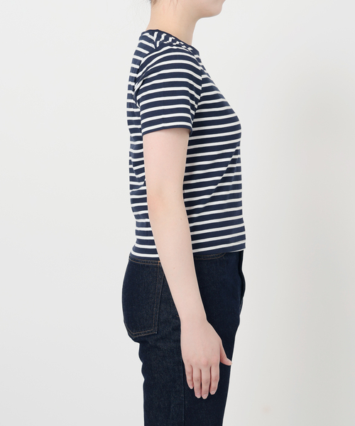 SLOBE IENA(スローブイエナ)の「《追加》BASICコンパクトTEE -汗ジミ防止-(Tシャツ/カットソー・レディース・チャコールグレー/サックスブルー/ホワイト/ダークブルー・FREE)」の12枚目の写真