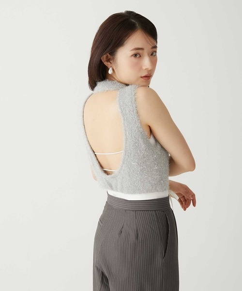 新品　Luan FLUFFY LAME KNIT ラメニット　グレーシルバー セール】【Luan】FLUFFY LAME KNIT/ラメニット（ニット/セーター