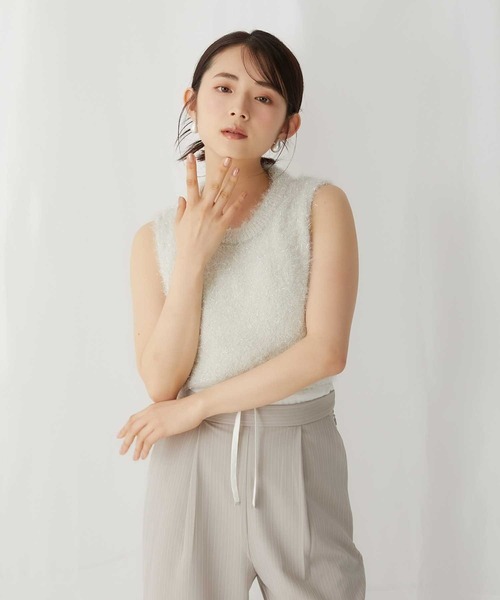 新品　Luan FLUFFY LAME KNIT ラメニット　グレーシルバー セール】【Luan】FLUFFY LAME KNIT/ラメニット（ニット/セーター