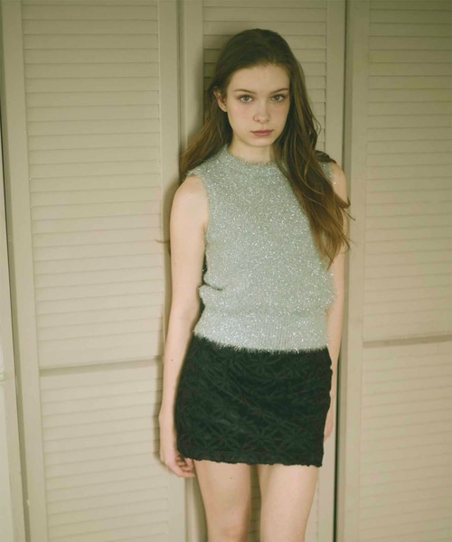 トップス luan FLUFFY LAME KNIT fluffy lame knit