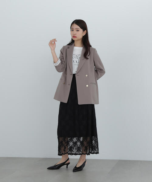 N.（N. Natural Beauty Basic）（エヌエヌナチュラルビューティーベーシック）の「レースAラインスカート（スカート・レディース・ブラック/オフホワイト・SMALL/MEDIUM）」の8枚目の写真