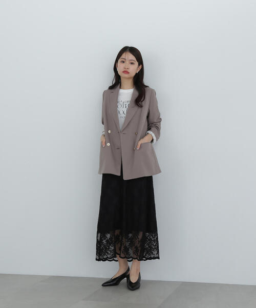 N.（N. Natural Beauty Basic）（エヌエヌナチュラルビューティーベーシック）の「レースAラインスカート（スカート・レディース・ブラック/オフホワイト・SMALL/MEDIUM）」の9枚目の写真