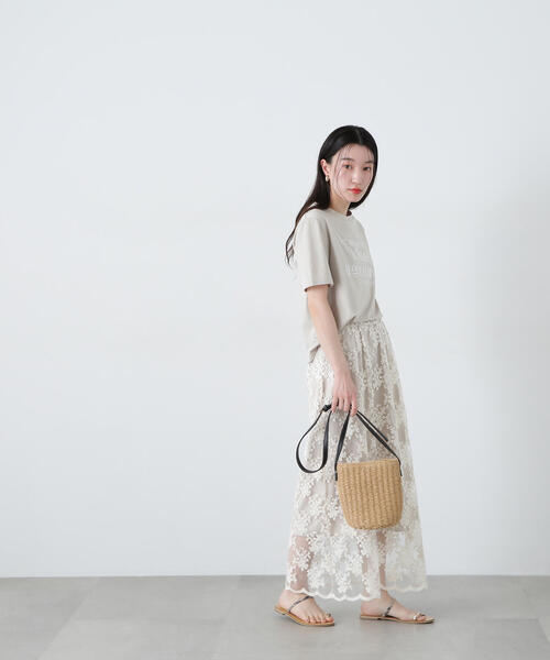 N.（N. Natural Beauty Basic）（エヌエヌナチュラルビューティーベーシック）の「レースAラインスカート（スカート・レディース・ブラック/オフホワイト・SMALL/MEDIUM）」の15枚目の写真