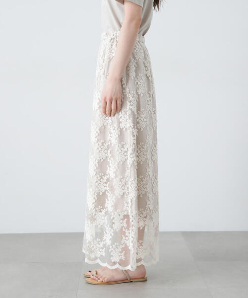 N.（N. Natural Beauty Basic）（エヌエヌナチュラルビューティーベーシック）の「レースAラインスカート（スカート・レディース・ブラック/オフホワイト・SMALL/MEDIUM）」の21枚目の写真