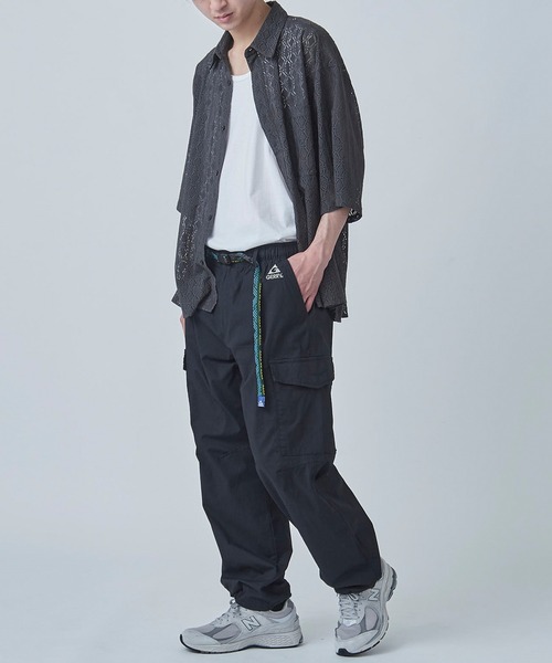 GERRY(ジェリー)の「【GERRY】シャンブレー・ポプリン ストレッチワイドカーゴパンツ 079230(カーゴパンツ・メンズ・ブラック/オリーブ/サックスブルー/ベージュ/ブルー・LL/M/S/L)」の8枚目の写真