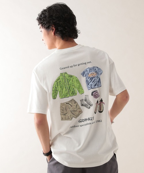 Gramicci(グラミチ)の「【GRAMICCI/グラミチ】アウトドアバックプリントTシャツ(Tシャツ/カットソー・メンズ・ホワイト/ベージュ・MEDIUM/LARGE)」の8枚目の写真