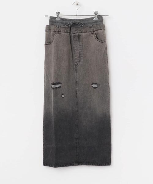 ITEMS URBANRESEARCH（アイテムズ アーバンリサーチ）の「ダブルウエストデニムスカート（スカート・レディース・ブルー/ブラック・FREE）」の7枚目の写真