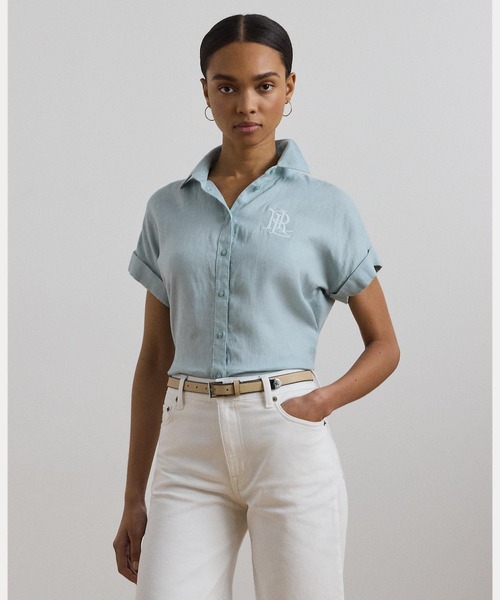 ローレンラルフローレン　ヘリンボーン　ジョーゼット　タイネック　ブラウス LAUREN RALPH LAUREN（ローレン ラルフ ローレン）の