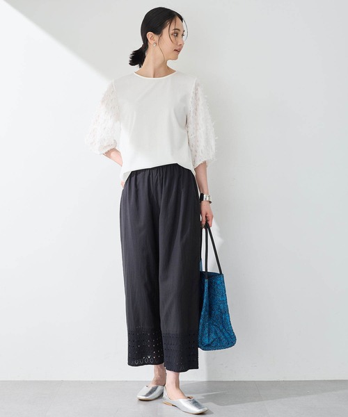 超人気の雑貨店 セール】【2025年春夏】ダイヤ刺しゅうワイドパンツ（スラックス パンツ