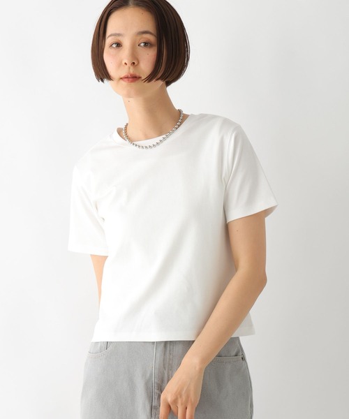 LEPSIM（レプシィム）の「スムースベーシックT　242861（Tシャツ/カットソー・レディース・ブラック/オフホワイト・FREE）」の2枚目の写真