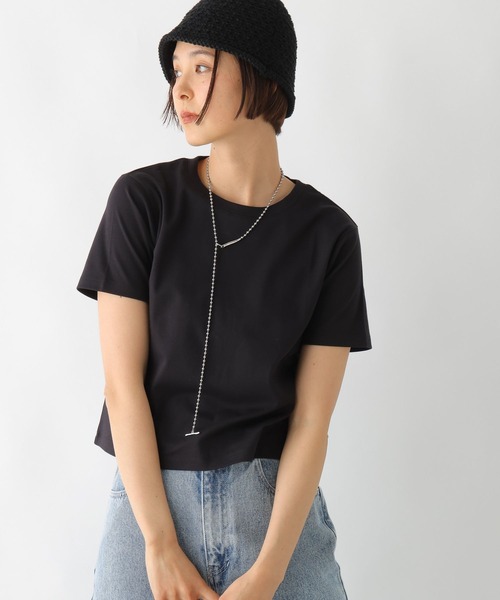 LEPSIM（レプシィム）の「スムースベーシックT　242861（Tシャツ/カットソー・レディース・ブラック/オフホワイト・FREE）」の20枚目の写真