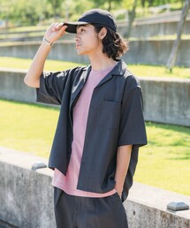FREAK’S STORE/フリークスストア 速乾素材 リラックスフィット オープンカラーシャツ ショートスリーブ リネン風/LINEN LIKE O/C SS SHT