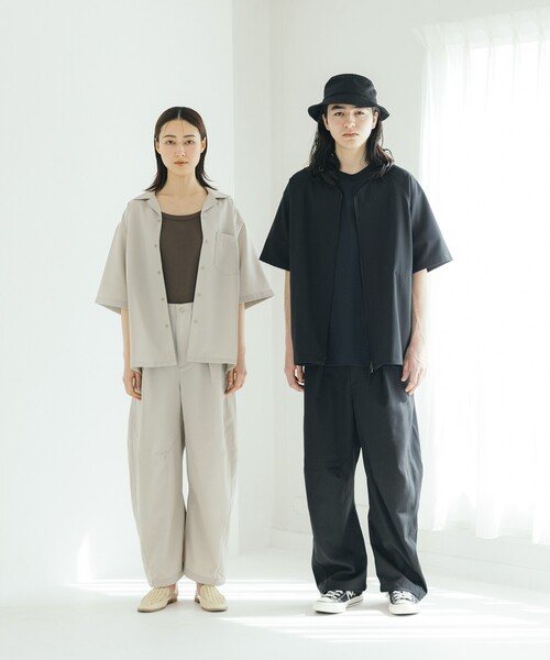 FREAK'S STORE（フリークスストア）の「FREAK’S STORE/フリークスストア 速乾素材 リラックスフィット オープンカラーシャツ ショートスリーブ  リネン風/LINEN LIKE O/C SS SHT（シャツ/ブラウス・メンズ・グリーン/オフホワイト/サックスブルー/チャコールグレー/ブラック・LARGE/MEDIUM/SMALL）」の17枚目の写真