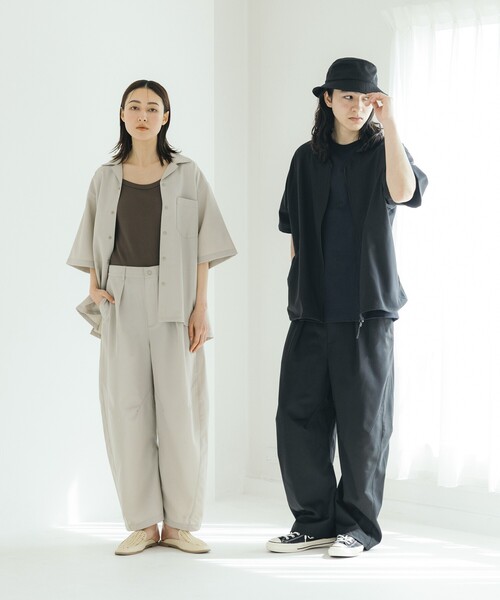 FREAK'S STORE（フリークスストア）の「FREAK’S STORE/フリークスストア 速乾素材 リラックスフィット オープンカラーシャツ ショートスリーブ  リネン風/LINEN LIKE O/C SS SHT（シャツ/ブラウス・メンズ・グリーン/オフホワイト/サックスブルー/チャコールグレー/ブラック・LARGE/MEDIUM/SMALL）」の18枚目の写真