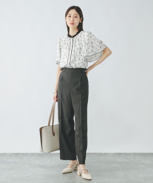 GLOBAL WORK（グローバルワーク）の「さらさらリラックスパイピング半袖/288591（シャツ/ブラウス・レディース・ドット/ホワイト系6/ミント/ホワイト系5/ブラック/ラベンダー・MEDIUM/LARGE/SMALL）」の15枚目の写真