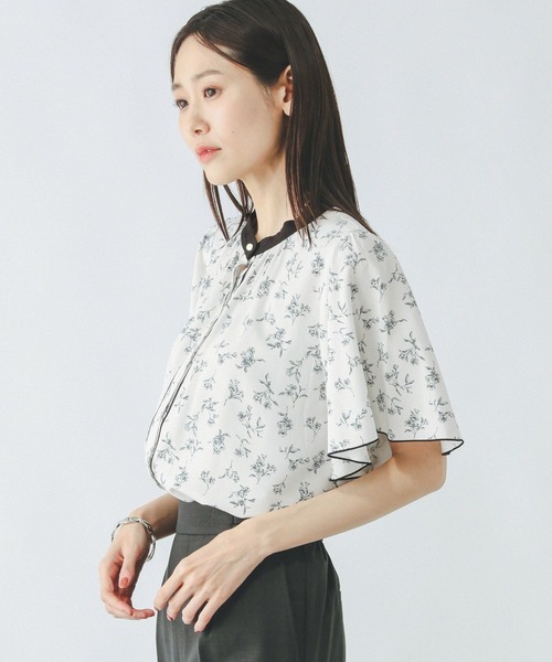 GLOBAL WORK（グローバルワーク）の「さらさらリラックスパイピング半袖/288591（シャツ/ブラウス・レディース・ドット/ホワイト系6/ミント/ホワイト系5/ブラック/ラベンダー・MEDIUM/LARGE/SMALL）」の18枚目の写真