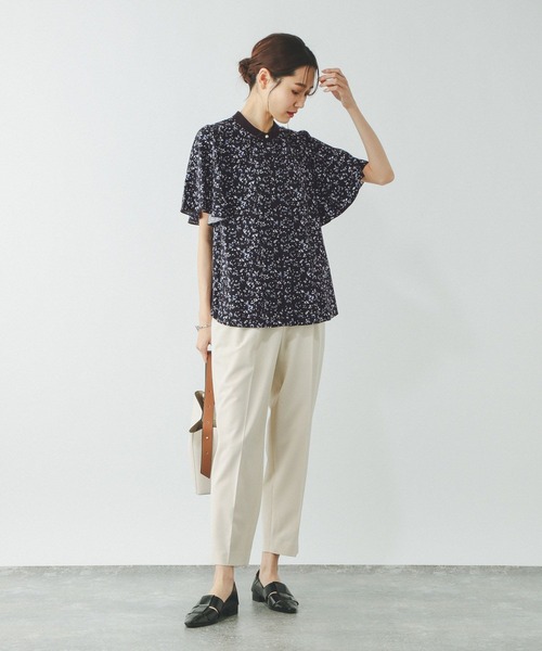 GLOBAL WORK（グローバルワーク）の「さらさらリラックスパイピング半袖/288591（シャツ/ブラウス・レディース・ドット/ホワイト系6/ミント/ホワイト系5/ブラック/ラベンダー・MEDIUM/LARGE/SMALL）」の19枚目の写真