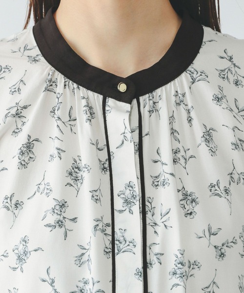 GLOBAL WORK（グローバルワーク）の「さらさらリラックスパイピング半袖/288591（シャツ/ブラウス・レディース・ドット/ホワイト系6/ミント/ホワイト系5/ブラック/ラベンダー・MEDIUM/LARGE/SMALL）」の7枚目の写真