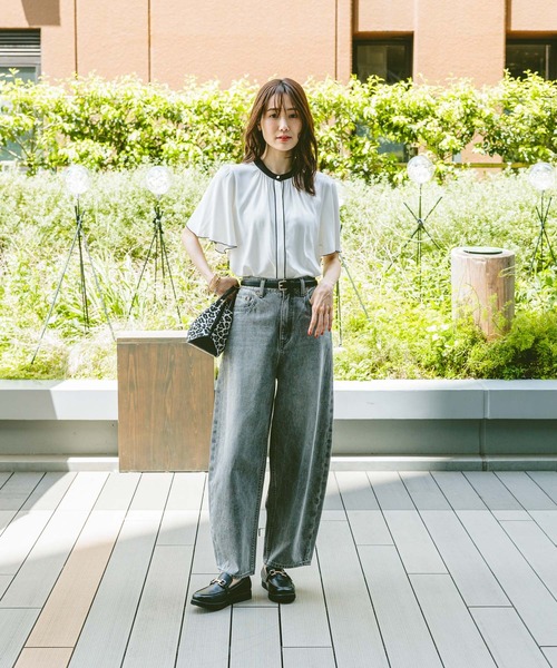 セール】さらさらリラックスパイピング半袖/288591（シャツ/ブラウス