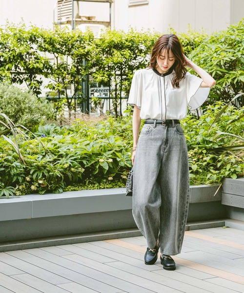 セール】さらさらリラックスパイピング半袖/288591（シャツ/ブラウス