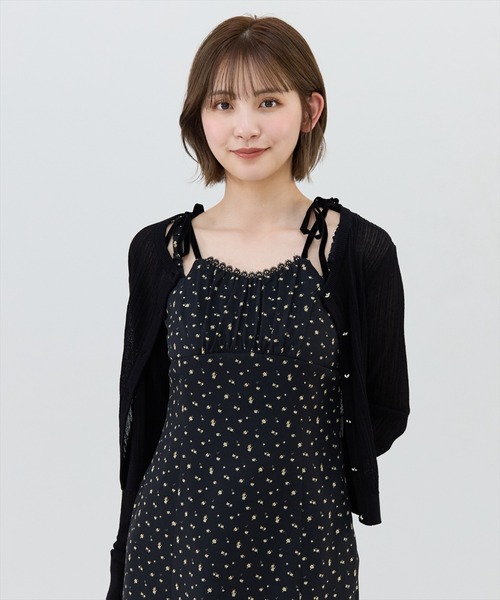 REDYAZEL(レディアゼル)の「ハートボタンシアーカーディガン(カーディガン/ボレロ・レディース・ラベンダー/イエロー/ホワイト/ブラック・FREE)」の11枚目の写真