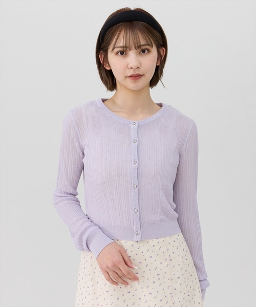 REDYAZEL(レディアゼル)の「ハートボタンシアーカーディガン(カーディガン/ボレロ・レディース・ラベンダー/イエロー/ホワイト/ブラック・FREE)」の17枚目の写真