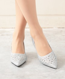 haremode | 結婚式 お呼ばれ 謝恩会 成人式 対応 幾何学柄グリッターパンプス 5cmヒール ポインテッドトゥ パーティー オケージョン パンプス(パンプス)