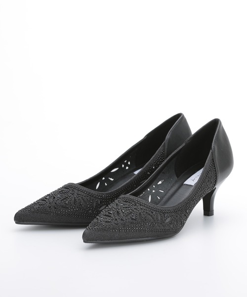 haremode（ハレモード）の「結婚式 お呼ばれ 謝恩会 成人式 対応 幾何学柄グリッターパンプス 5cmヒール ポインテッドトゥ パーティー オケージョン パンプス（パンプス・レディース・シルバー/ゴールド/ブラック・22.5cm/23cm/23.5cm/24cm/24.5cm）」の5枚目の写真