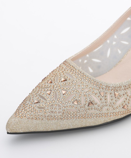 haremode（ハレモード）の「結婚式 お呼ばれ 謝恩会 成人式 対応 幾何学柄グリッターパンプス 5cmヒール ポインテッドトゥ パーティー オケージョン パンプス（パンプス・レディース・シルバー/ゴールド/ブラック・22.5cm/23cm/23.5cm/24cm/24.5cm）」の15枚目の写真