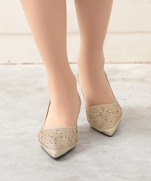 haremode（ハレモード）の「結婚式 お呼ばれ 謝恩会 成人式 対応 幾何学柄グリッターパンプス 5cmヒール ポインテッドトゥ パーティー オケージョン パンプス（パンプス・レディース・シルバー/ゴールド/ブラック・22.5cm/23cm/23.5cm/24cm/24.5cm）」の21枚目の写真