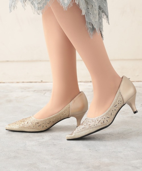 haremode（ハレモード）の「結婚式 お呼ばれ 謝恩会 成人式 対応 幾何学柄グリッターパンプス 5cmヒール ポインテッドトゥ パーティー オケージョン パンプス（パンプス・レディース・シルバー/ゴールド/ブラック・22.5cm/23cm/23.5cm/24cm/24.5cm）」の22枚目の写真