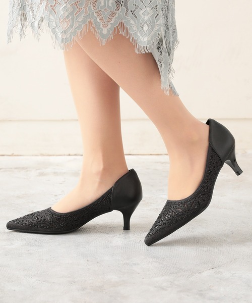 haremode（ハレモード）の「結婚式 お呼ばれ 謝恩会 成人式 対応 幾何学柄グリッターパンプス 5cmヒール ポインテッドトゥ パーティー オケージョン パンプス（パンプス・レディース・シルバー/ゴールド/ブラック・22.5cm/23cm/23.5cm/24cm/24.5cm）」の17枚目の写真