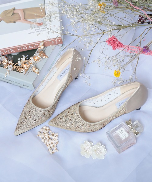 haremode（ハレモード）の「結婚式 お呼ばれ 謝恩会 成人式 対応 幾何学柄グリッターパンプス 5cmヒール ポインテッドトゥ パーティー オケージョン パンプス（パンプス・レディース・シルバー/ゴールド/ブラック・22.5cm/23cm/23.5cm/24cm/24.5cm）」の4枚目の写真