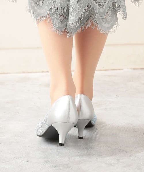 haremode（ハレモード）の「結婚式 お呼ばれ 謝恩会 成人式 対応 幾何学柄グリッターパンプス 5cmヒール ポインテッドトゥ パーティー オケージョン パンプス（パンプス・レディース・シルバー/ゴールド/ブラック・22.5cm/23cm/23.5cm/24cm/24.5cm）」の20枚目の写真