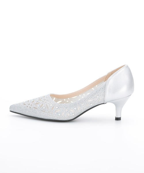 haremode（ハレモード）の「結婚式 お呼ばれ 謝恩会 成人式 対応 幾何学柄グリッターパンプス 5cmヒール ポインテッドトゥ パーティー オケージョン パンプス（パンプス・レディース・シルバー/ゴールド/ブラック・22.5cm/23cm/23.5cm/24cm/24.5cm）」の9枚目の写真