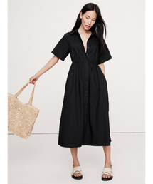 Banana Republic（バナナリパブリック）の「コットンポプリン オープンバック シャツドレス（ワンピース）」